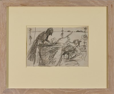 Lot 1001 - Harry Becker (1865-1928) graphite, Hop Harvest 1897/98, 13 x 21cm, glazed frame