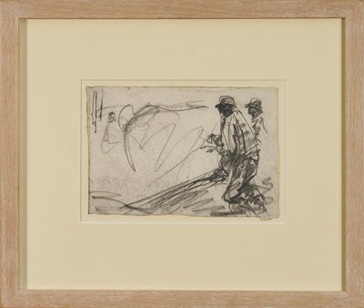 Lot 1054 - Harry Becker (1865-1928) graphite, Sketch of a Ploughman, 13 x 19cm