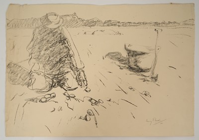Lot 1021 - Harry Becker (1865-1928) lithograph, The Last Basketful, 1908, hand signed and dated '08, 39 x 56cm