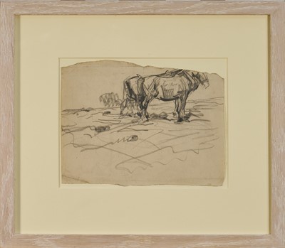 Lot 1056 - Harry Becker (1865-1928) graphite, Plough Team, 19 x 24cm, glazed frame