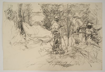 Lot 1032 - Harry Becker (1865-1928) lithograph, Cutting a Roadside Hedge, 1908, 39 x 56cm