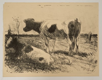 Lot 1035 - Harry Becker (1865-1928) lithograph, Friesian Cattle, 1911, sheet 32 x 41cm