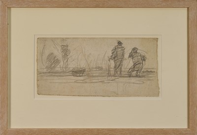 Lot 1050 - Harry Becker (1865-1928) graphite, Two Figures in a Field 13.5 x 28cm, glazed frame