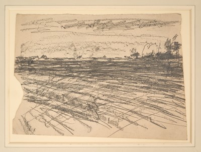 Lot 1047 - Harry Becker (1865-1928) graphite, Ploughed Field Near Wenhaston, Suffolk
