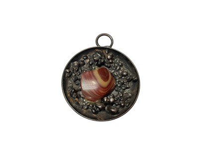Lot 2 - Peter Wiljelm Nielsen Danish brutalist silver plated abstract pendant set with a semi-precious stone