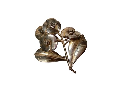 Lot 5 - 1950s Gertrude Engel for A. Michelsen Swedish silver modernist floral spray brooch