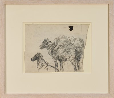 Lot 1060 - Harry Becker (1865-1928) graphite, Study of Horses, 20cm x 26cm
