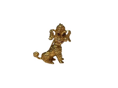 Lot 72 - 1960s 9ct gold novelty poodle brooch