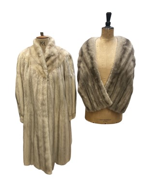 Lot 2570 - Vintage mink full length coat and evening wrap (2)