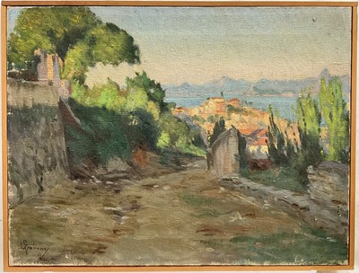 Lot 22 - Leopoldo Gotuzzo (Brazilian 1887-1983) oil on canvas, landscape, signed and dated ‘Rio, 1921’, 46cm x 61cm, framed
