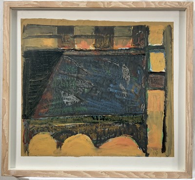 Lot 26 - Frank Beanland (1936-2019) mixed media on paper, Fine Place, dated verso 2004, initialled, 44cm x50cm, in glazed frame.