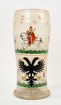 Lot 40 - Large enamelled glass vase, dated 1290