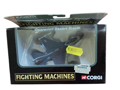 Lot 1832 - Corgi (c2004/5) Showcase Collection diecast models Fighting Machines The Post War RAF F-86 Sabre CS90383, Westland Wessex CS90273, Harrier CS90270 and VC-10 CS90386, Bombers of the World B-1B CS...