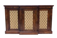 Lot 1352 - Regency rosewood breakfront credenza...