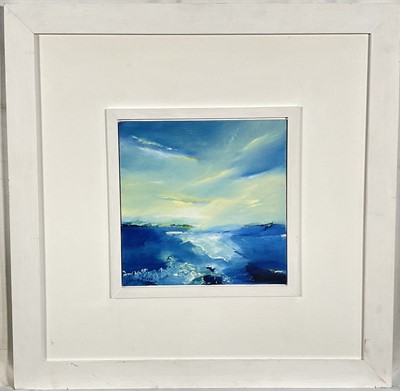 Lot 200 - Laurie Moses, contemporary, oil on canvas board - Cloudbreak, signed, titled verso, framed