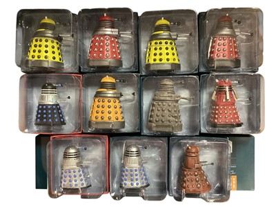 Lot 1763 - BBC Doctor Who Collector's models Davros & Daleks, in window bubble boxes (27)