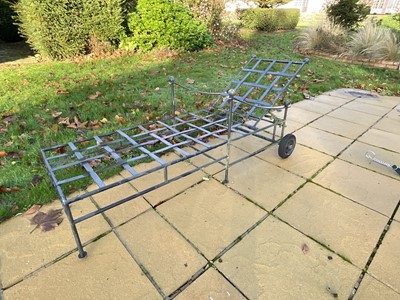 Lot 1534 - Pair of wrought iron sun loungers