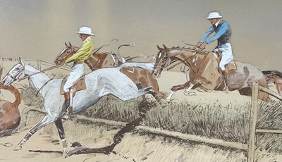 Lot 964 - *Snaffles, Charles Johnson Payne (1884-1967) signed hand-coloured print - Chasing, 43cm x 61cm, in glazed frame
