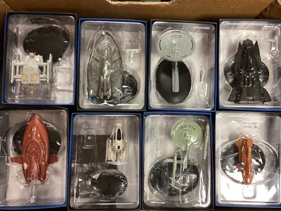 Lot 1783 - CBS Studios Eaglemoss Star Trek Collector's model space craft including Tug 3260-A/A, Sarajevo Type 1573-A/A, Freedom Class 0026-A/ASmugglers Ship 8455-A/A, Vulcan Survey Ship 1996-A/A, Shuttlec...