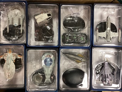Lot 1784 - CBS Studios Eaglemoss Star Trek Collector's model space craft including USS Reliant Concept 0347-A/A, Shuttlecraft Goddard 0990-A/ABorg Probe 4101-A/A, NX Alpha 9118-A/A, USS Yeager NCC-65674 79...