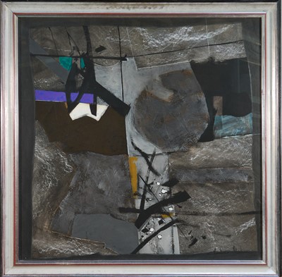 Lot 1163 - *Alastair Michie (1921-2008) mixed media - 'Pewter and Grey', signed and titled verso, 76cm square. Provenance: Bonhams, April 2025, lot 662