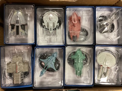 Lot 1785 - CBS Studios Eaglemoss Star Trek Collector's model space craft including Norway Class 5075-A/B, USS Bozeman NCC-1941 1940-A/B, Vahklas 4935-A/B, Voth Research Vessel 7053-A/B, Dala's "Delta Flyer"...