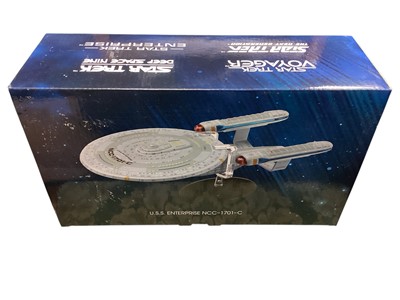 Lot 1789 - CBS Studios Eaglemoss Star Trek XL Collector's models including USS Enterprise NCC-1701-C, Klingon Battle Cruiser (2009 Movie) and Akria Class USS Thunderchild NCC-63549, all boxed (3)