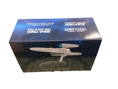 Lot 1793 - CBS Studios Eaglemoss Star Trek XL Collector's models including USS Franklin, USS Kelvin (2009 Movie), Vulcan Long Range Shuttle, Son'A Collector, Schmitar and T'Plana-Hath Vulcan Lander, all bo...