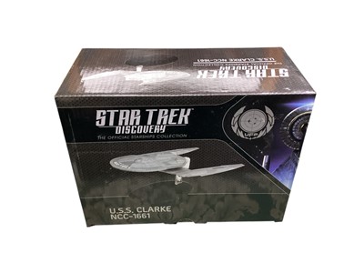 Lot 1800 - CBS Studios Eaglemoss Star Trek Discovery The Official Starships Collection Collector's models including USS Clarke NCC-1661 2643-A/A, Klingon Cleave Ship 3836-A/A, Klingon Bird of Prey 3556-A/B...