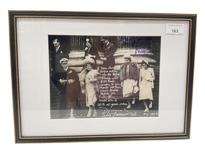 Lot 163 - Group Captain Peter Townsend CVO, DSO, DFC (1914-1995), signed and inscibed photograph