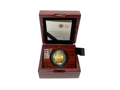Lot 449 - G.B. - Gold proof ¼ oz Britannia 2016 (Boxed with Certificate of Authenticity) (1 coin)