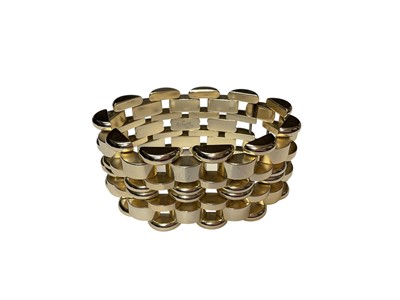 Lot 40 - 1950s French De Farre gold-plated brick link bracelet, 19cm long x 3.5cm wide