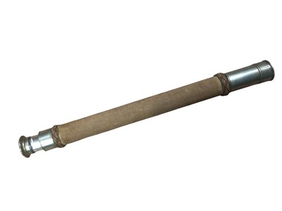 Lot 2906 - 19th century German silver coloured single draw telescope with canvas covering , opening to 60.5cm
