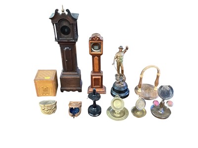 Lot 3092 - Collection of Victorian and later pocket watch holders including two miniature longcase clocks (10)