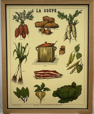 Lot 68 - Later print of Deyrolle poster of La Soupe, from Musée Scolaire, No. 542, pub. Richer Laugier Paris, glazed frame