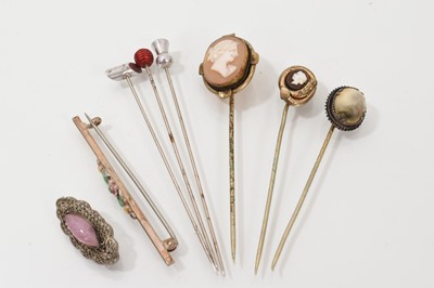 Lot 51 - Collection of stick pins and bar brooches