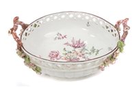 Lot 2 - 18th century, probably Chelsea, basket dish...
