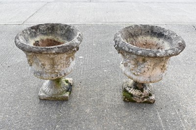 Lot 1471 - Pair of classical garden urns