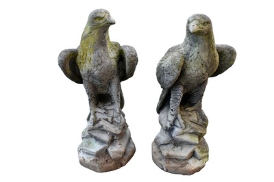 Lot 1476 - Pair of composition models of eagles