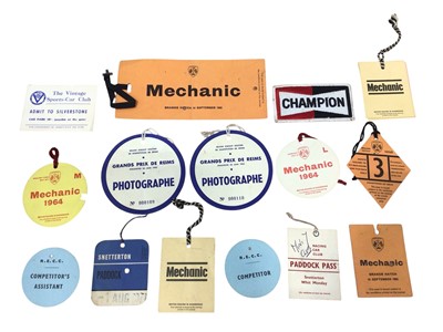 Lot 42 - Interesting collection of 1950's and later motorsport press and paddock passes / tickets, for various British circuits, (1 box).