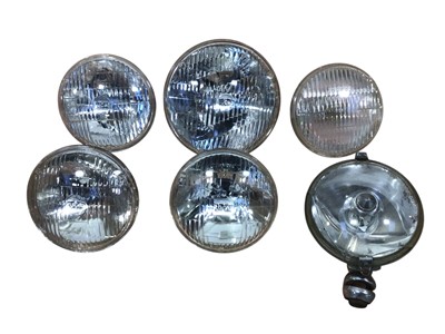 Lot 77 - Collection of assorted light assemblies and lenses (2 boxes).