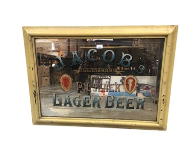 Lot 2962 - Vintage Jacob's Lager Beer advertising mirror in painted frame