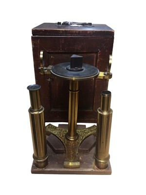 Lot 2924 - Victorian optical prismatic instrument in case