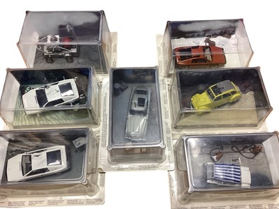 Lot 1829 - James Bond 007 1:36 scale Collectors diecast movie vehicles, with Perspex display cases (55)