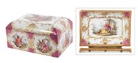 Lot 16 - Late 19th century Dresden porcelain casket...