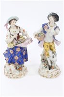 Lot 17 - Pair late 19th century Dresden porcelain...