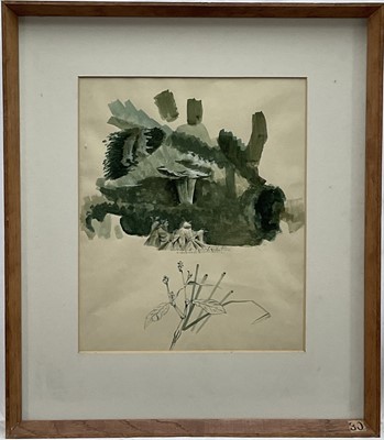 Lot 1254 - *Francis Plummer (1930-2019) watercolour, 'Corn Fields', titled verso, 33cm x 27cm, glazed frame