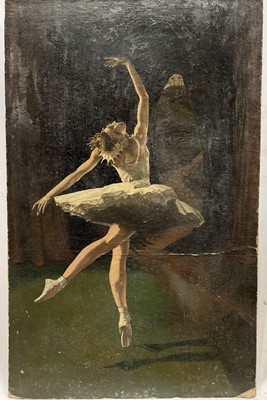 Lot 1258 - *Francis Plummer (1930-2019) oil on board, Ballerina, 73cm x 46cm, unframed