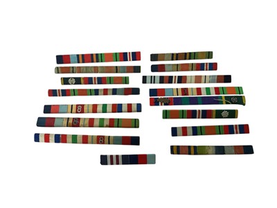Lot 126 - Group of fifteen mounted medal ribbons with pin backings, for Second World War campaign medals, (15).