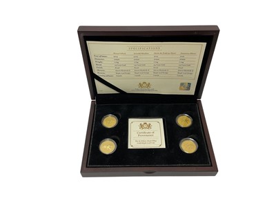 Lot 410 - Canada - Gold 24ct Ten Dollar maple leaf four coin set 2014, 2015 x 2 & 2016 (N.B. Wt. 7.79gms each, cased with Certificates of Authenticity) (1 coin set)